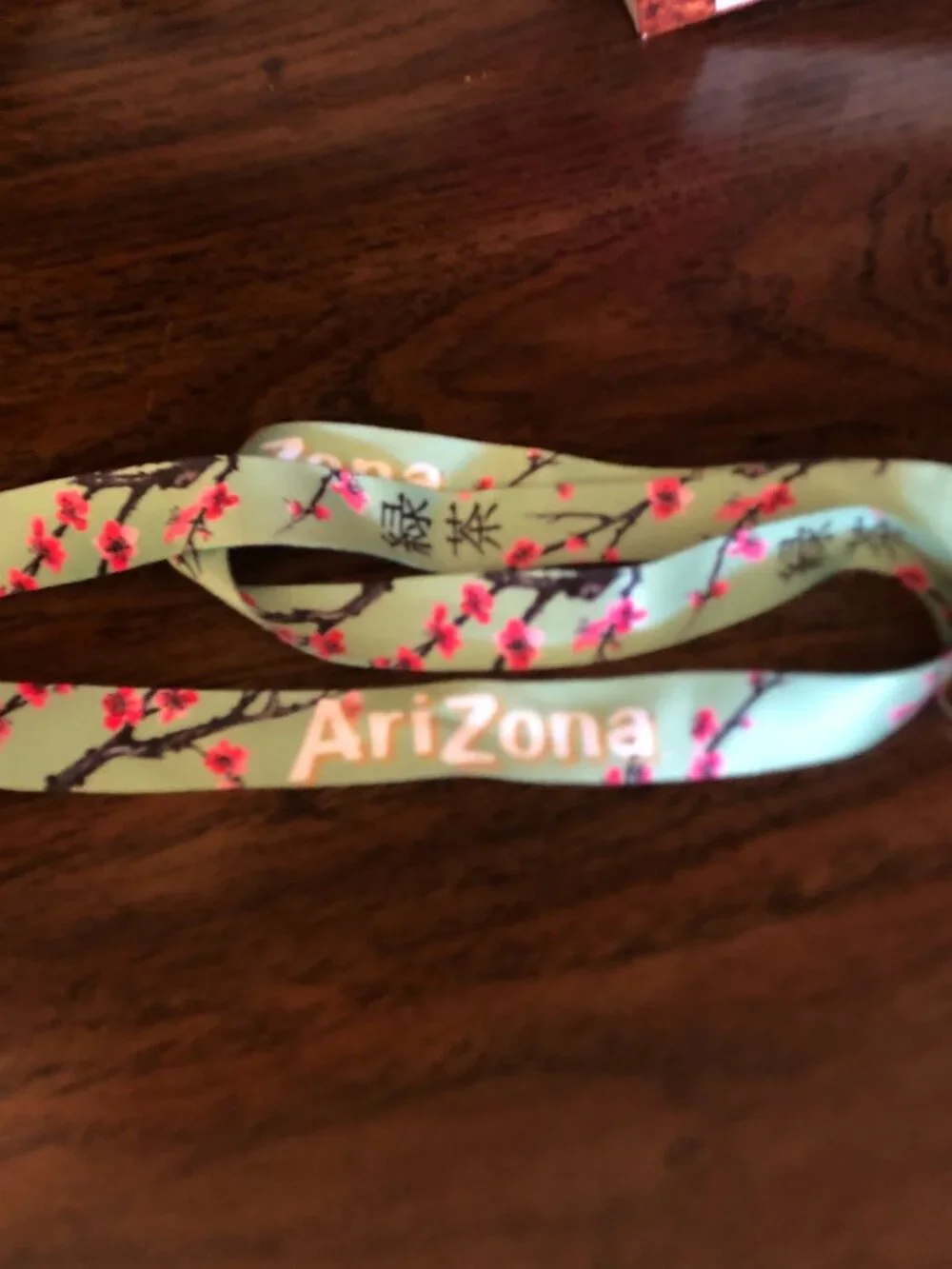 Arizona Iced Tea Company Collectible Green Tea Lanyard Cherry Blossom Pattern
